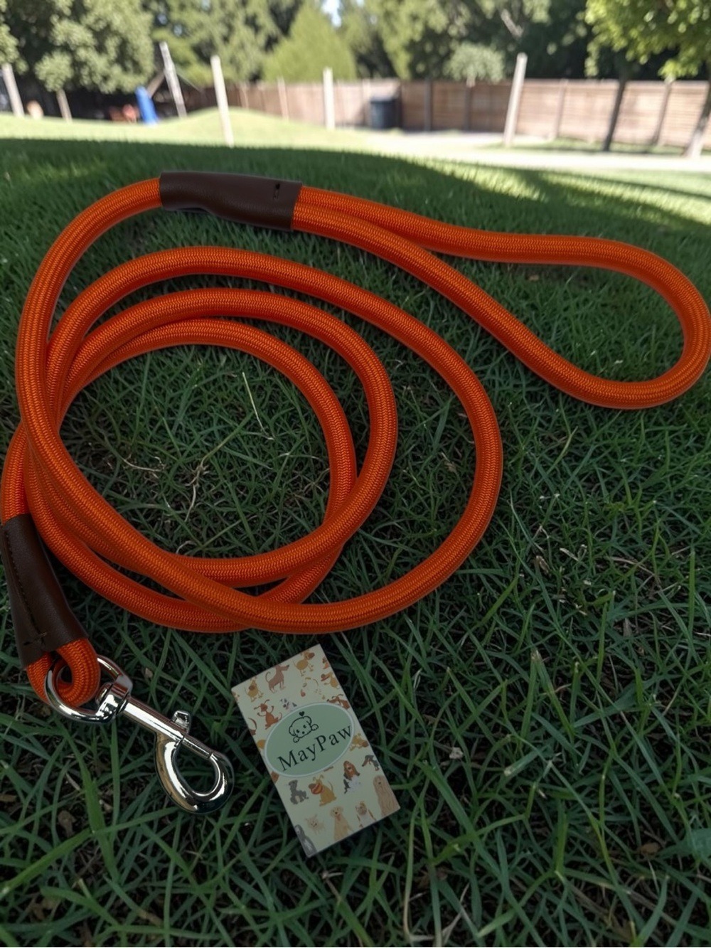 🧡 Reflective Orange Rope Dog Leash